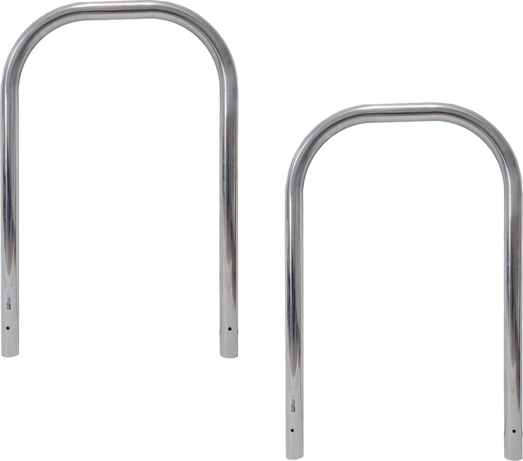 2x Fahrradanlehnbügel 116x74 cm Edelstahl Ø 60 mm zum Einbetonieren Fahrradständer Parker grau Typ U