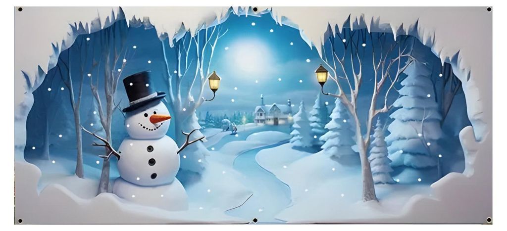 Weihnachtlicher Hintergrundstoff 480 x 210 cm, große Kulisse für festliche Feiern, Wanddekoration, einfache Installation, Fotobox-Requisite E