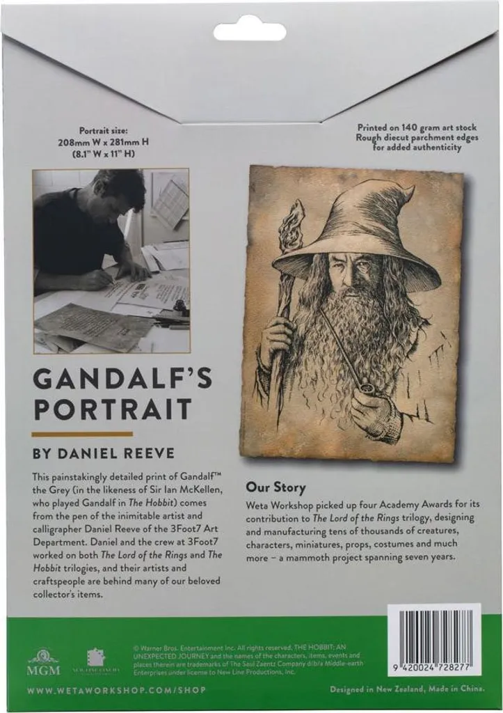 Acquista Stampa d'Arte Gandalf il Grigio Weta Workshop - Hobbit 21x28cm - 3