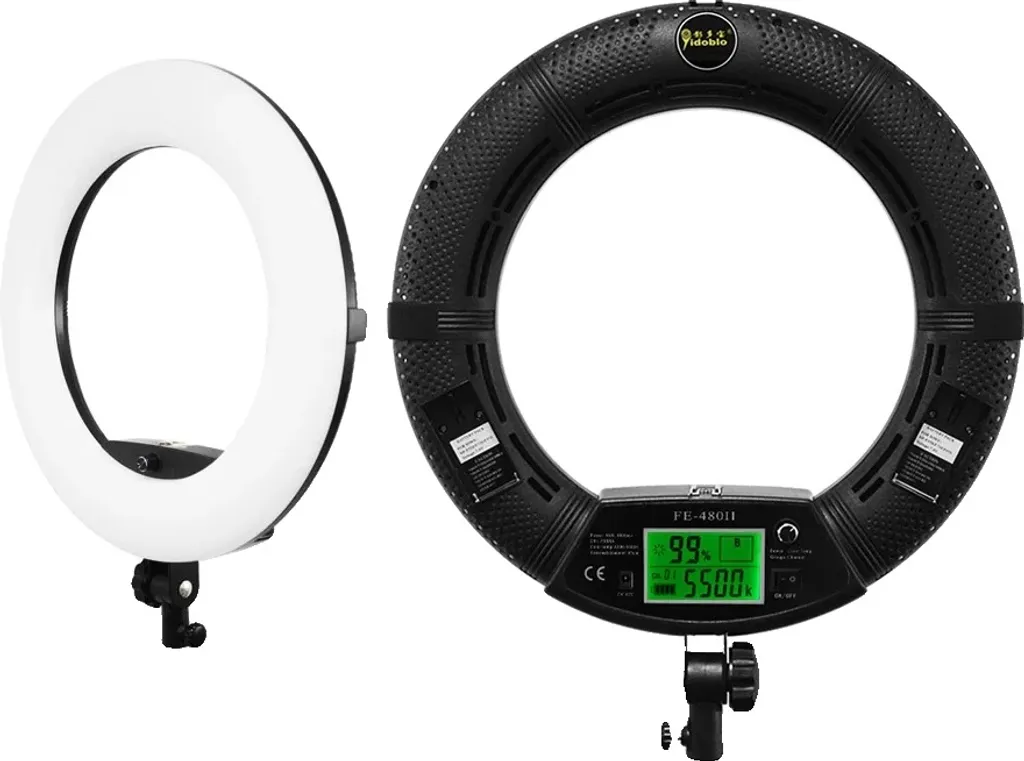 Lampe annulaire 45cm avec température 3200-5600K et variateur intégré
