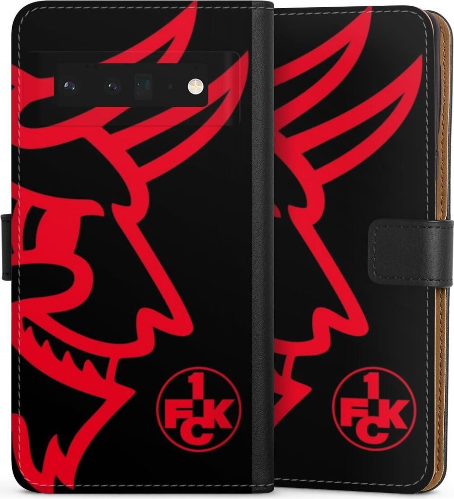 DeinDesign Klapphülle für Google Pixel 6 Pro Handytasche Lederhülle Tasche 1. FC Kaiserslautern Logo Offizielles Lizenzprodukt