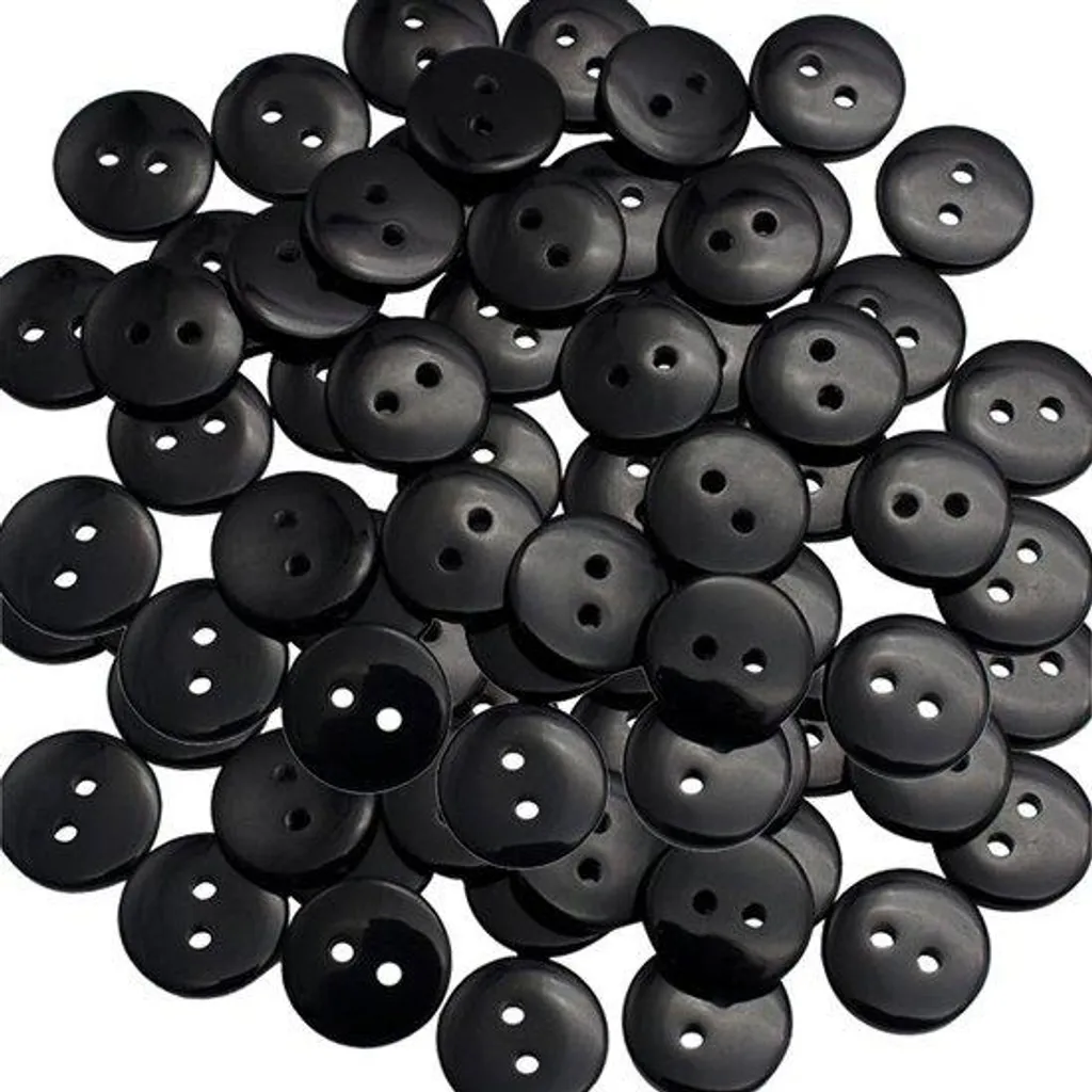 Boutons de chemise 9 mm noirs à 4 œillets pour mercerie créative et DIY