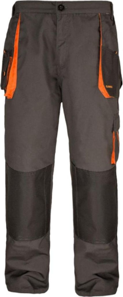 A pair of work pants on a white background.