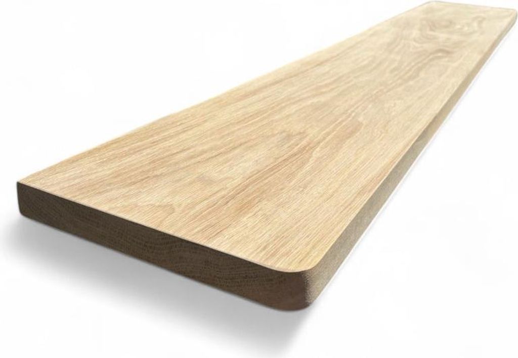 Fensterbank aus massiver Eiche 60x30x2,5cm mit abgerundeten Ecken, Stufe aus Eichenholz, Schwelle aus massivem Eichenholz, Treppenstufe, Eichenbelag