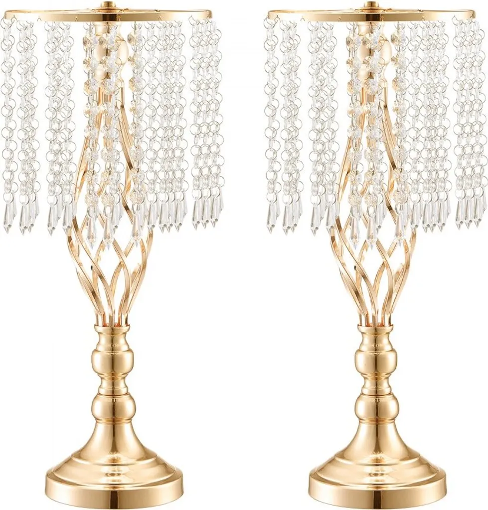 Décoration de mariage moderne - Présentoir à fleurs doré en lot de 12