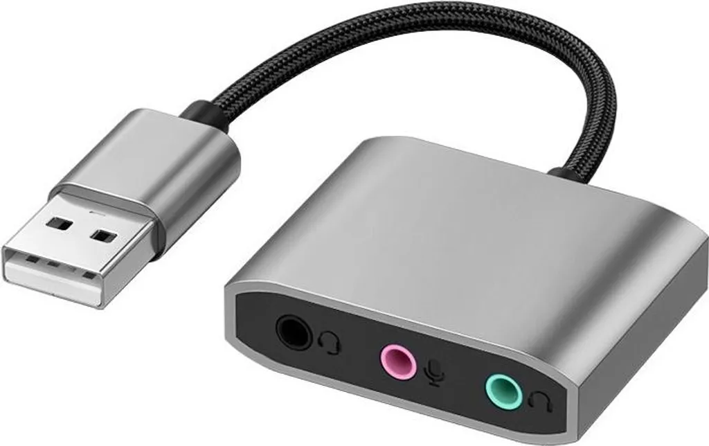 INF Adattatore Audio USB Esterno Doppia Uscita Jack 3.5mm per Gaming Laptop