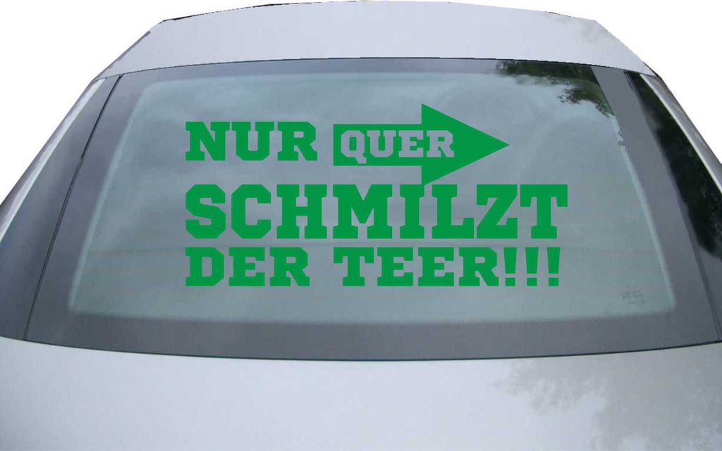 Indigos UG - Aufkleber Heckscheibe & Motorklappe DE6426 - grün - 600x287 mm - nur quer schmilzt der teer!! - Auto Scheiben Fenster Heckklappe Tuni...