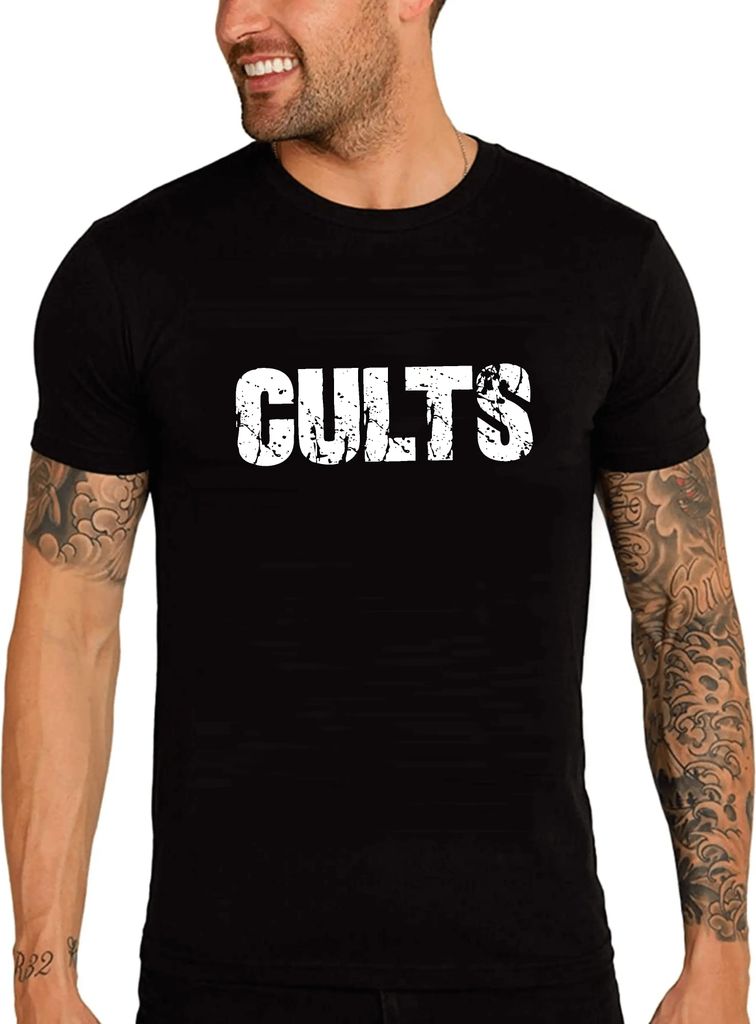 Herren Grafik T-Shirt Sekten – Cults – Öko-Verantwortlich Vintage Jahrgang Kurzarm Lustige Druck Geburtstag Geschenk Mann