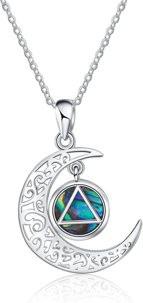 Collier Alcooliques Anonymes argent sterling pendentif symbole AA 45cm