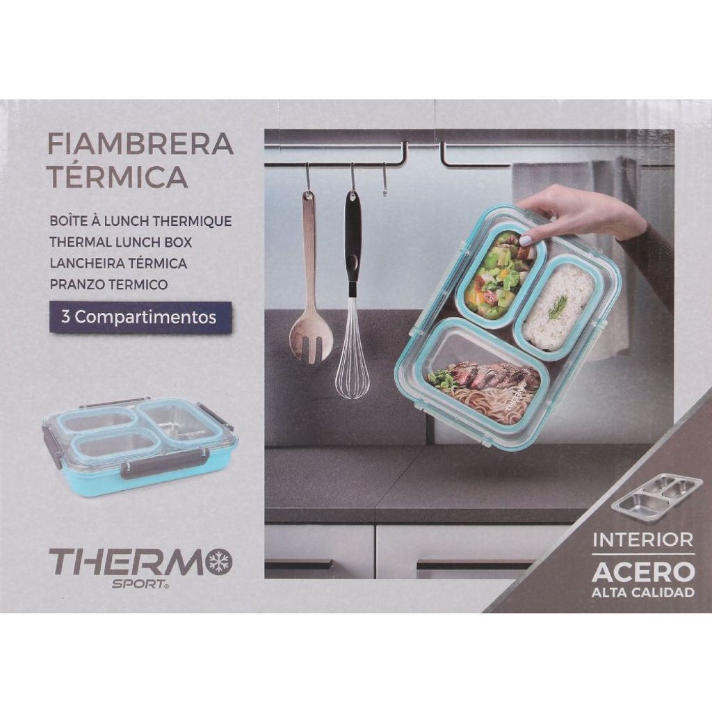Thermo-Lunchbox 3 Abteilungen Größe 27,5x20x6cm