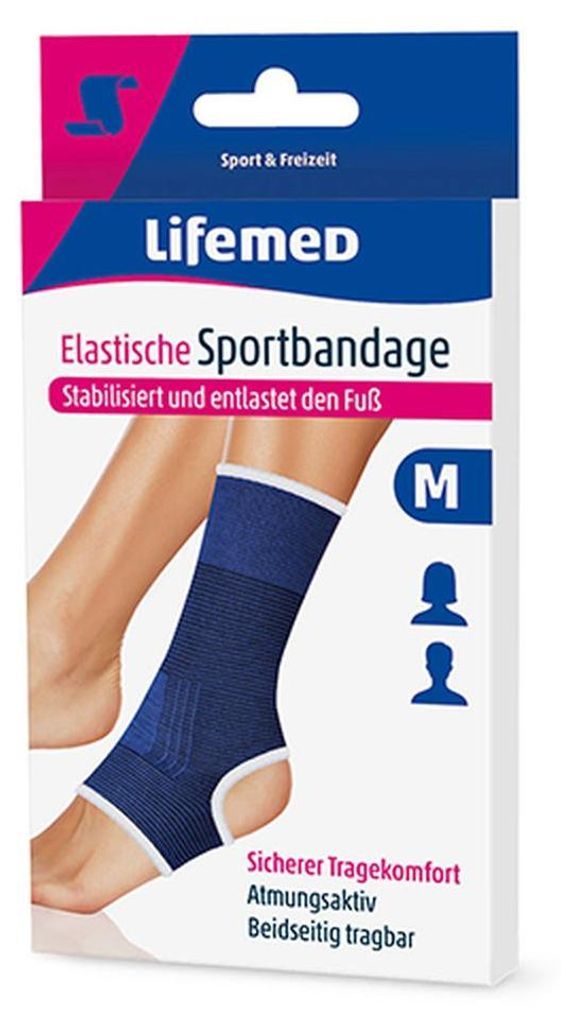 Lifemed Sportbandage Fußgelenkschutz elastisch Größe M Produktbild 