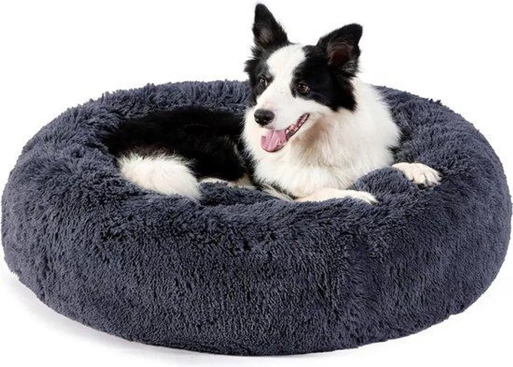 Coussin apaisant pour chien anxieux - Lit rond XL 70 cm lavable doux