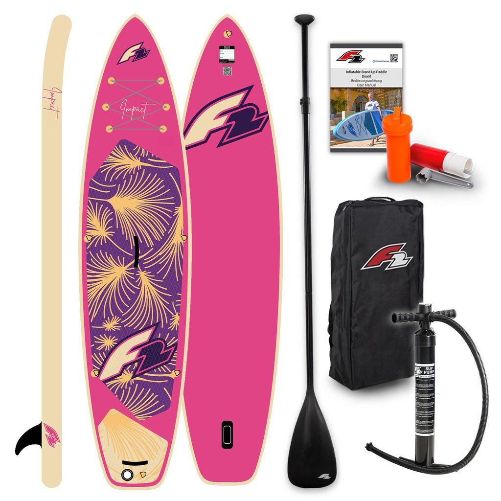 F2 Damen SUP Stand Up Paddle Board Impact 335cm 11,0 Pink Produktbild 