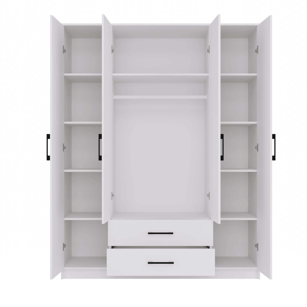 Topeshop ROMANA 160 BIEL KPLB, Biały, Szafa, 11 pół., 4 Zdjęcie produktu 