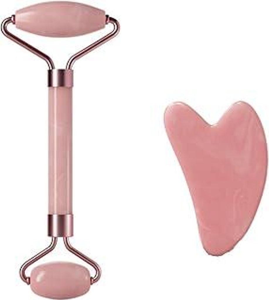 Hoshisea Jade Roller Set Rosenquarz, Gua Sha Stein, Gesichtsmassagegerät, Schlankheit Und Straffung Gesicht, Geschenke Zum Valentinstag, Gesichts ...