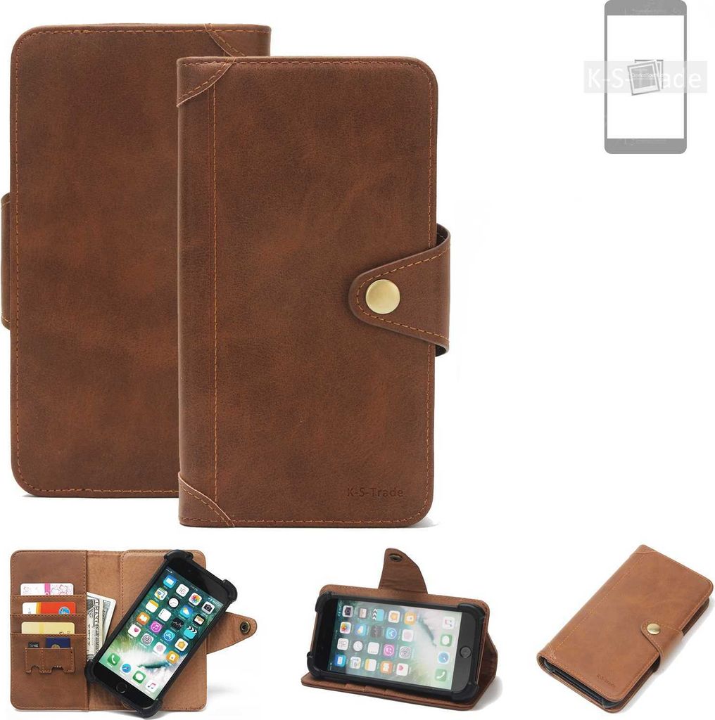 K-S-Trade Handyhülle für Samsung Galaxy S22 Ultra Schutz Hülle Walletcase Bookstyle Tasche Case Handytasche Wallet Flipcase Cover PolyurethanBra...
