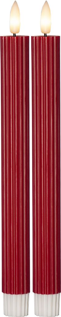 Candele a bastoncino LED "Flamme Stripe", set da 2, cera Immagine del prodotto 