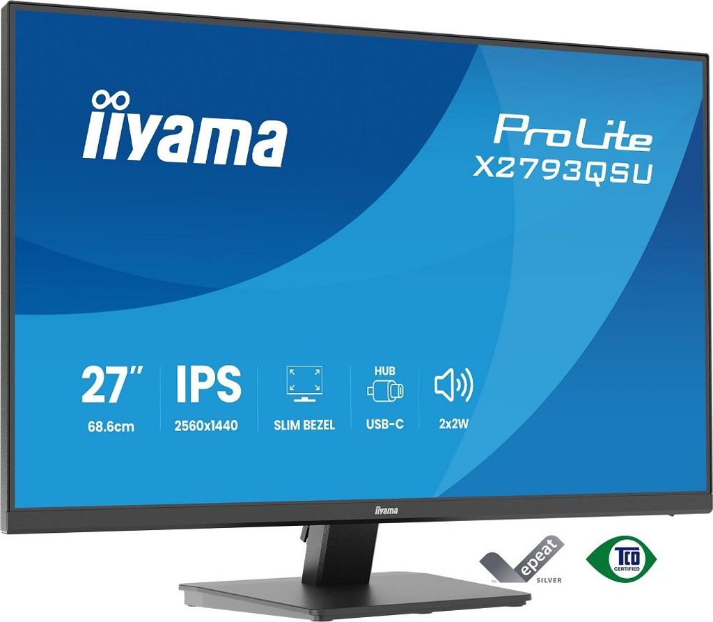 iiyama ProLite X2793QSU-B1, LED-Monitor, (QHD, IPS, HDMI, DP, USB-Hub)