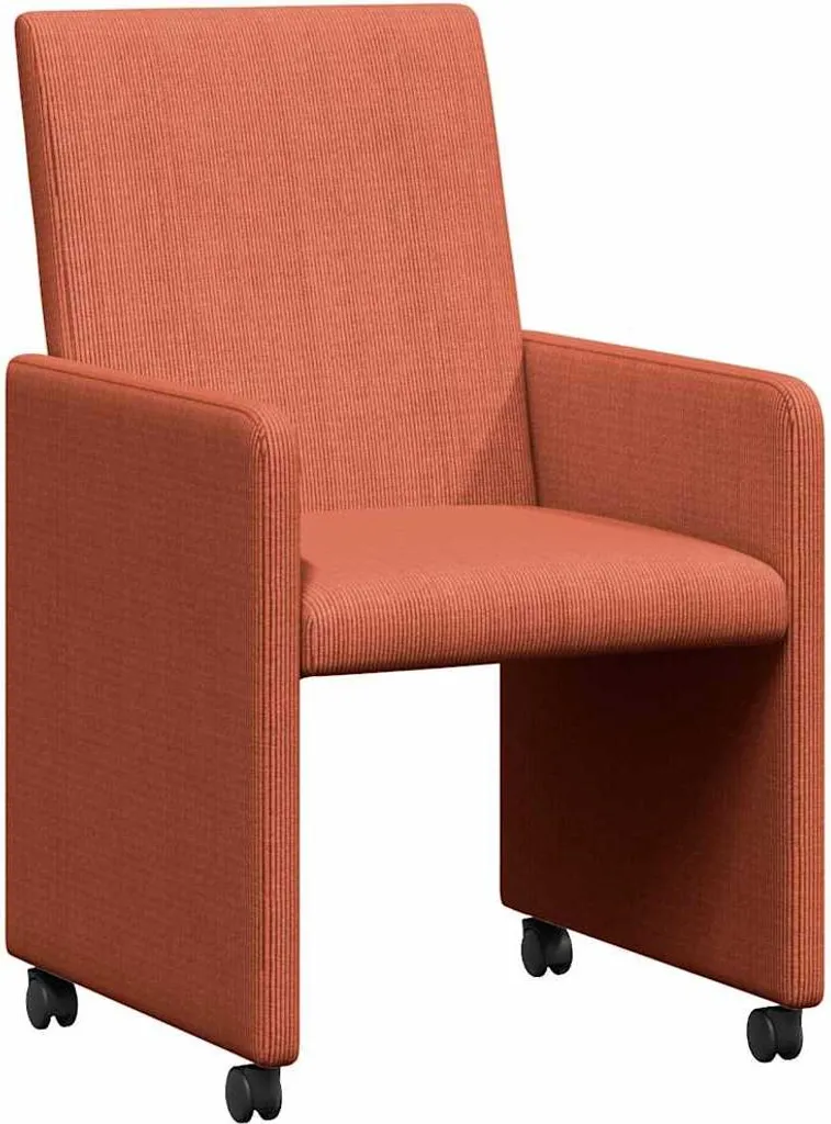 Chaises de Salle à Manger Confortables Rouge Orange Lot de 2 en Tissu