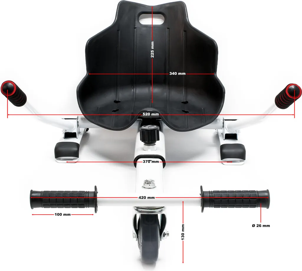 Siège Hoverboard Wiltec Bleu avec Roulette - Structure Robuste 120 kg - 3