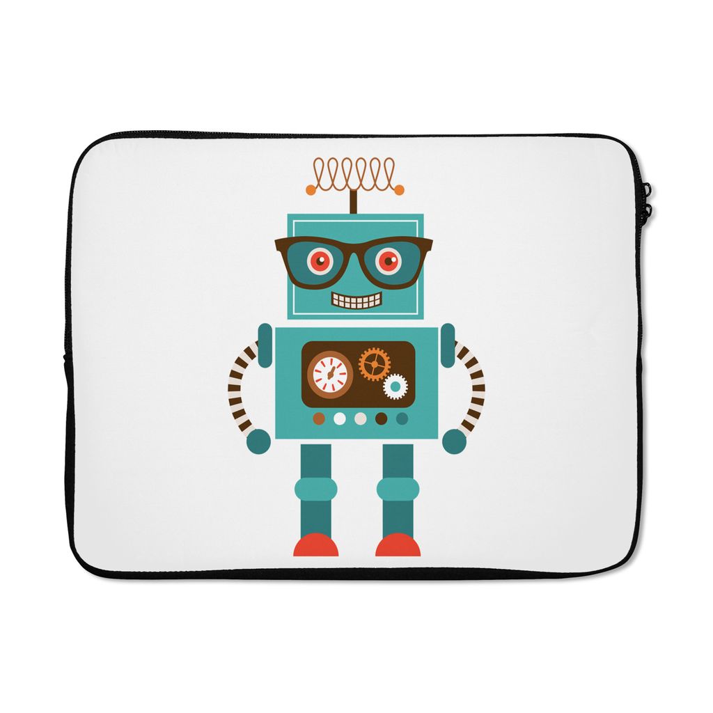 MuchoWow Laptop Hülle 15 Zoll Roboter - Schutzbrille - Zahnräder - Gesicht - Jungen - Kinder Laptoptasche - Laptoptasche - Sleeve - Rundum-Schutz