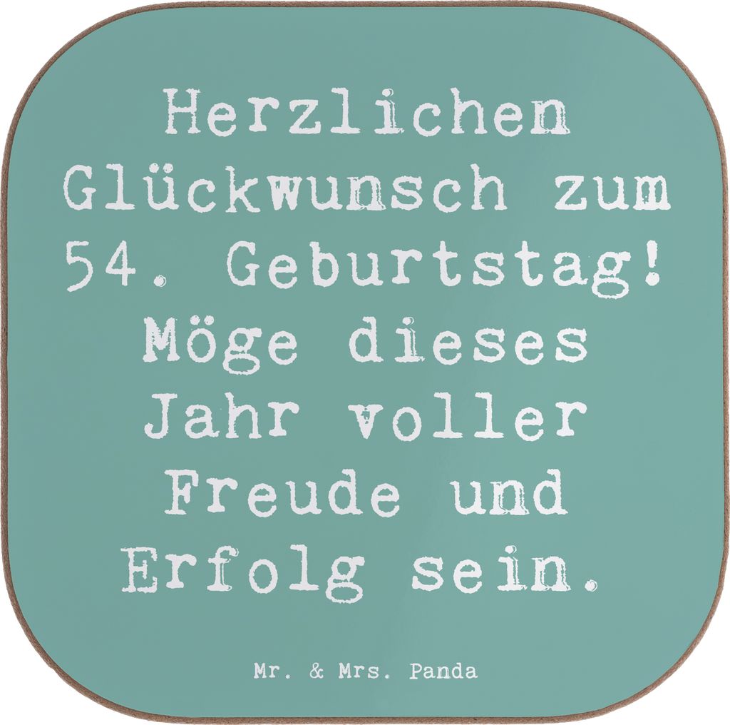 Mr. & Mrs. Panda Tassenuntersetzer Spruch 54. Geburtstag Freude Erfolg - Meeresbrise - Geschenk, Persönlich, bieruntersetzer, Tischuntersetzer, gl...