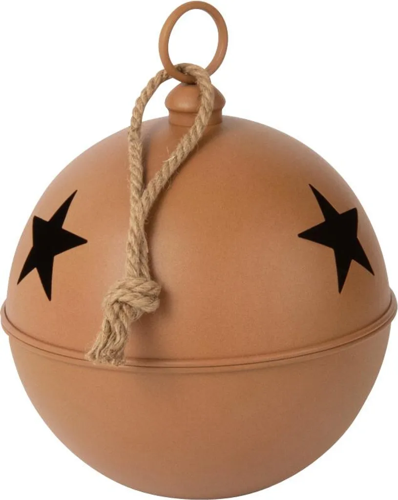 Boule de Noël Décorative J-Line Marron Rouille - Idéal Sapin Thème Nature