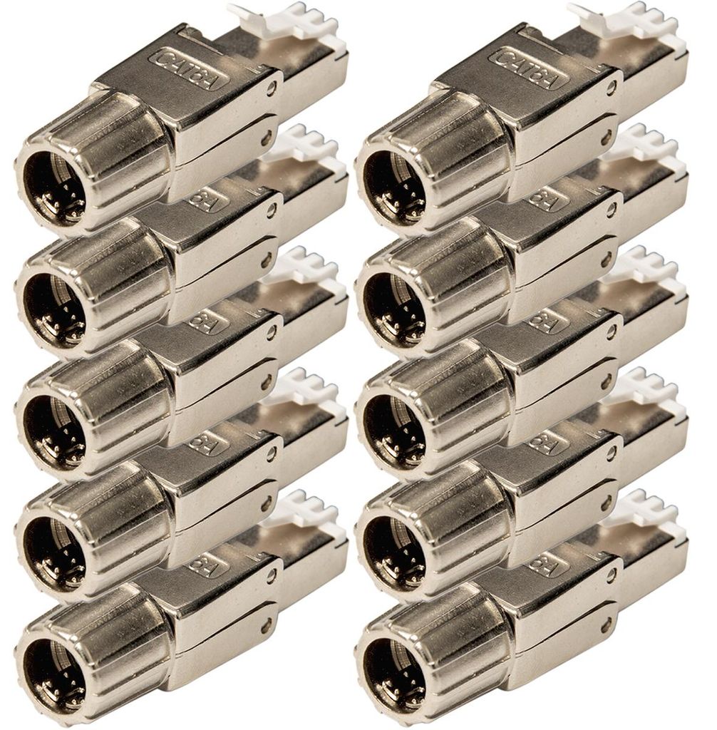 PremiumX 10x Netzwerkstecker Cat6A RJ45 Stecker LAN Produktbild 