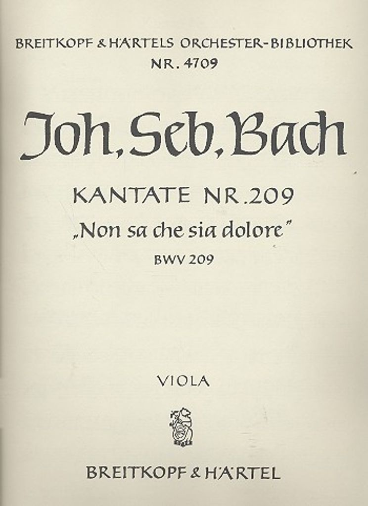 Non sa che sia dolore Kantate Nr.209 BWV209 Viola