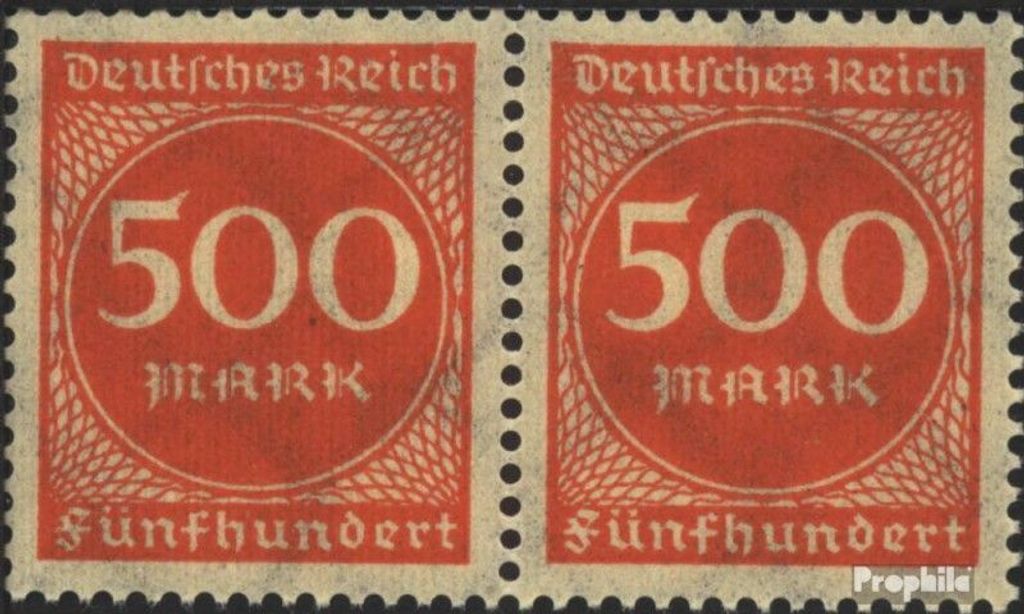 Briefmarken Deutsches Reich 1923 Mi 272wP waagerechtes Paar postfrisch Ziffern