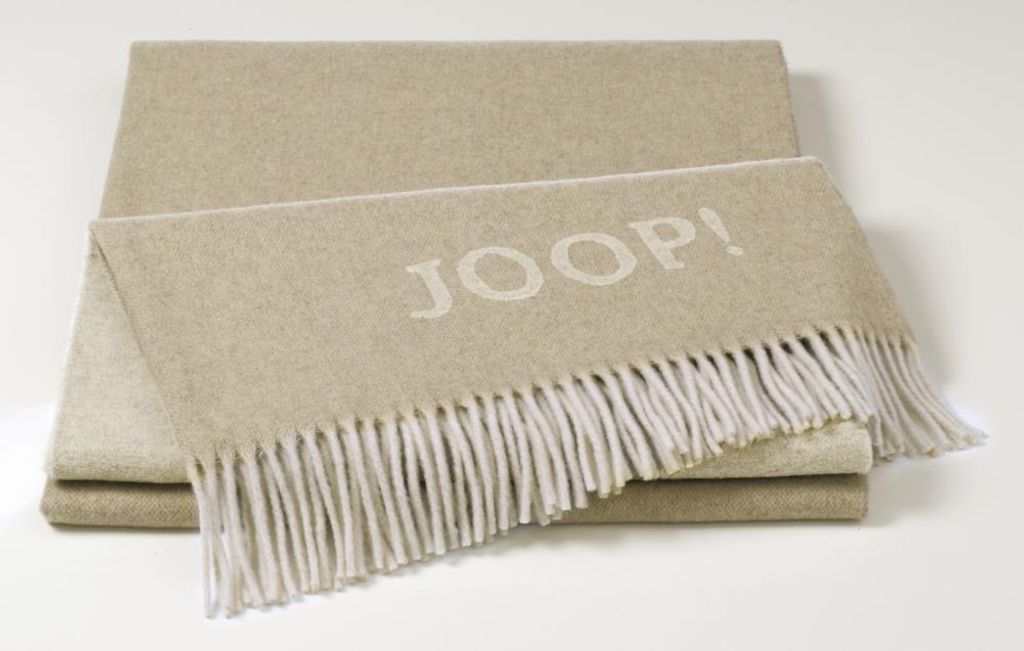JOOP! FINE-Doubleface Plaid / Decke Creme-Natur 130 x 180cm