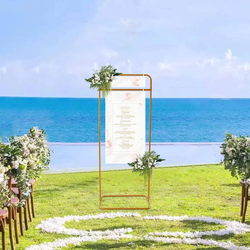 Porte-panneau mariage stable 150 cm or pour plan de table et menu - 2