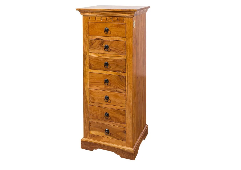 Commode MASSIVMOEBEL24 Acacia Miel OXFORD #0523 - 47x43cm de Qualité