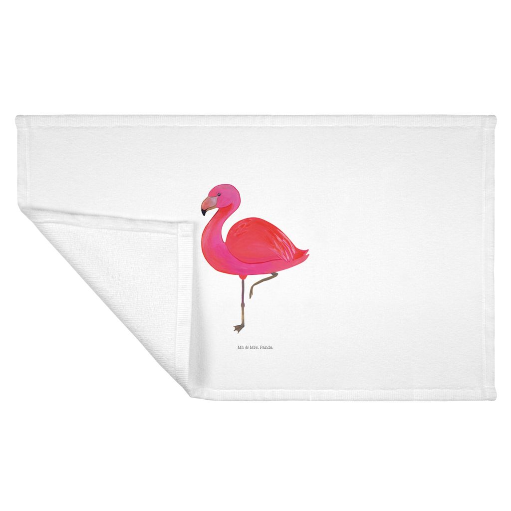 Mr. & Mrs. Panda Handtuch Flamingo Classic - Weiß - Geschenk, Ich, Freundin, Händehandtuch, 50x100, Flauschtuch, Tochter, Rosa, 100x50, Prächtig...