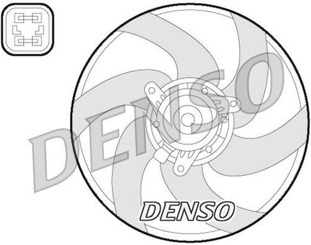 DENSO DER21022 Lüfter Motorkühlung Kühlerlüfter passend für PEUGEOT 306 Schrägheck (7A, 7C, N3, N5) Wasserkühler Ø335mm