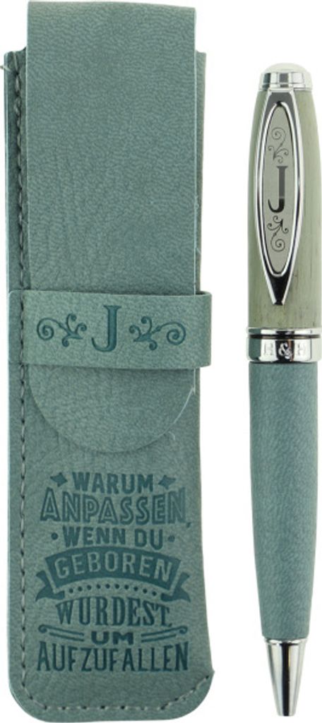 History & Heraldry Bamboo Persönlicher und individueller Kuli Kugelschreiber Stift mit Namen und Spruch Personalisiertes Etui Monogramm-Design per...