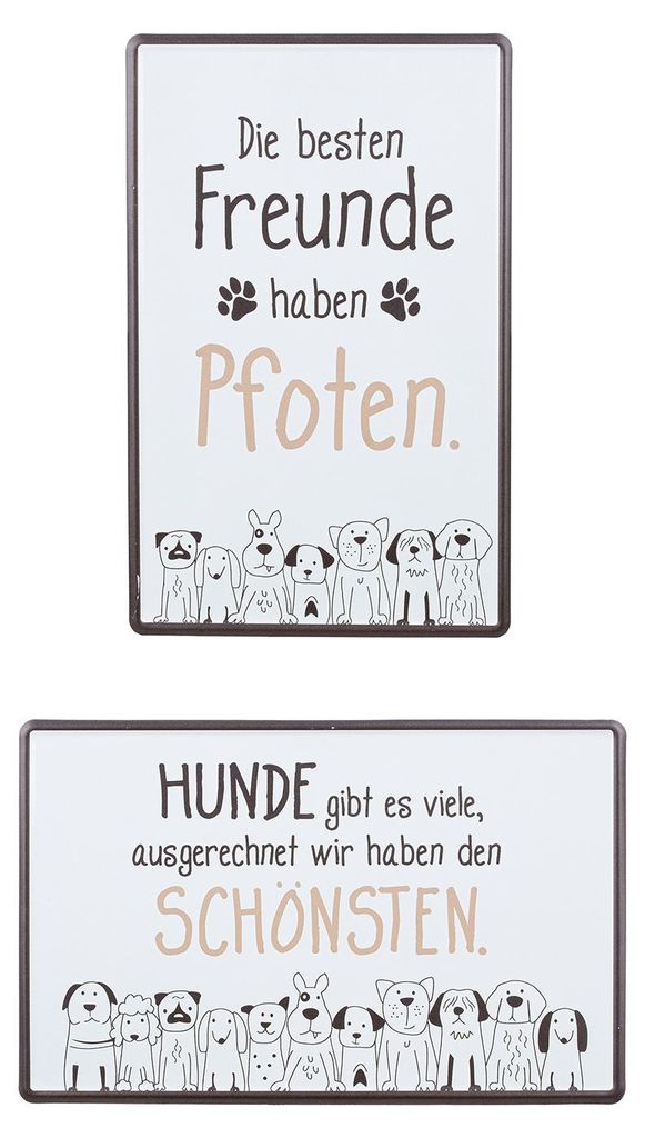 GILDE Schild, rechteckig, "Hundebande", Spruch, Metall, Produktbild 