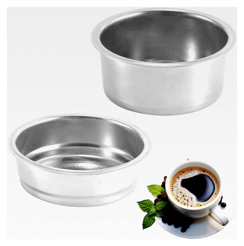 51mm Kaffeesieb für Espresso 2 Tassen - Wiederverwendbarer Edelstahlfilterkorb für bodenlose Siebträger