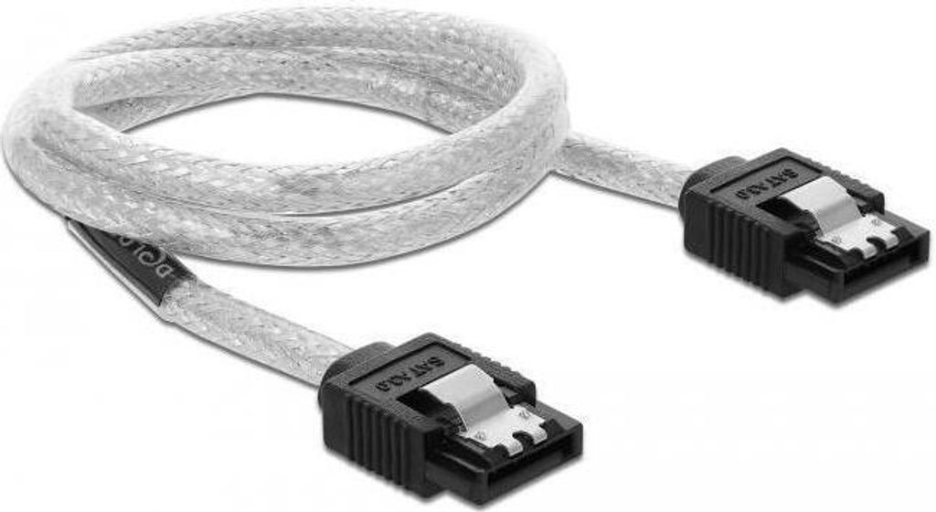 DeLOCK 85342 SATA 6Gb/s Kabel 50cm transparent AWG26 gerade