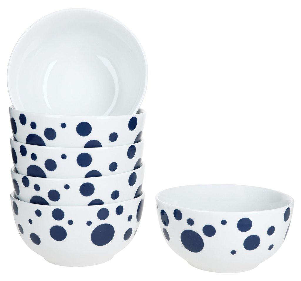 Pula ciemnoniebieskie kropki 6x miska na płatki Ø14cm 400ml Zdjęcie produktu 