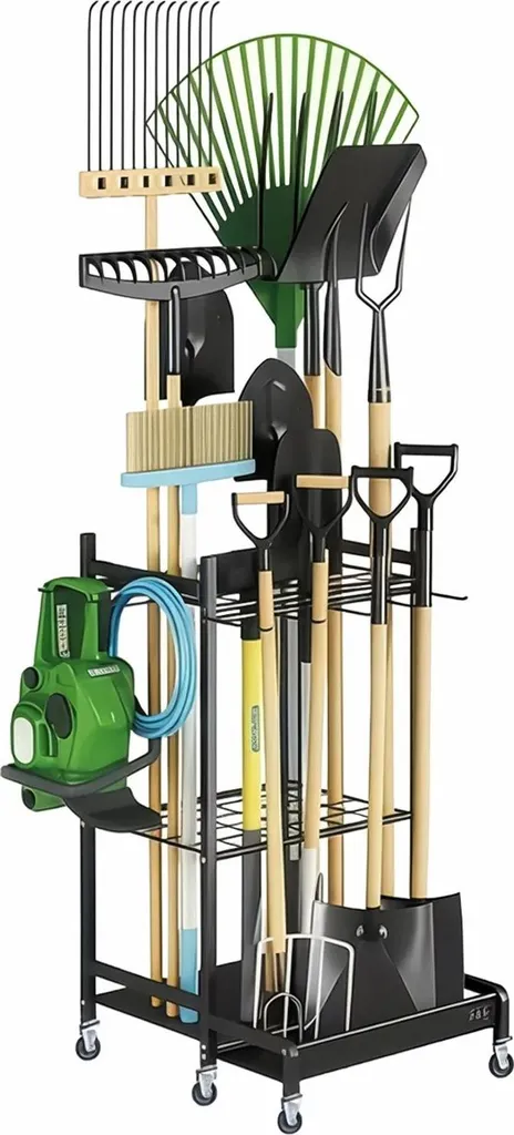 Organizer Giardino Professionale 360° Acciaio - Carrello Porta Attrezzi