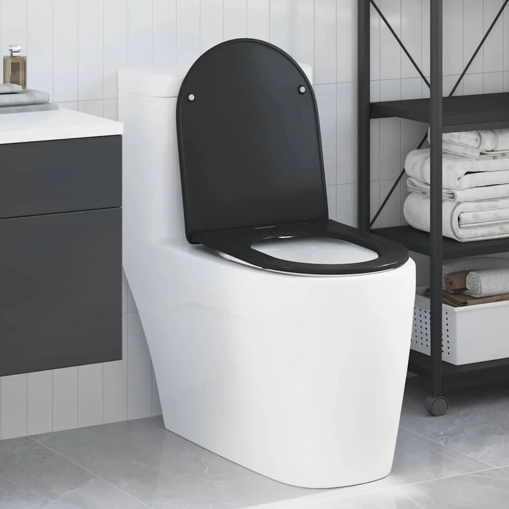 Sedile WC Nero a Sgancio Rapido - Hommie 44x36,4 - Ricambio Universale