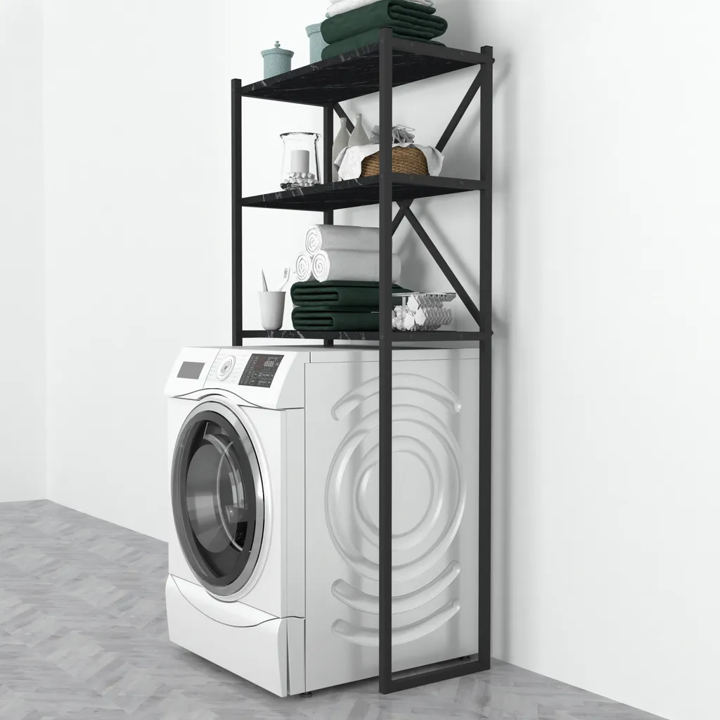 Rangement dessus machine à laver pour optimiser petite salle de bain