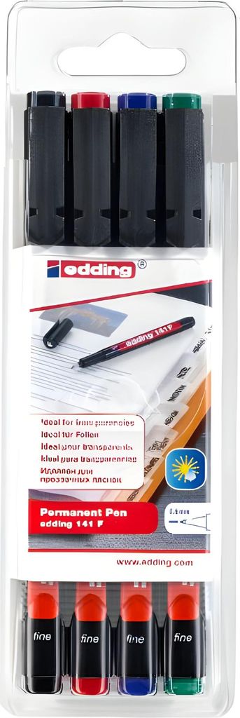 edding 141 F Stylo permanent à film assorti (jeu de 4) Image du produit 