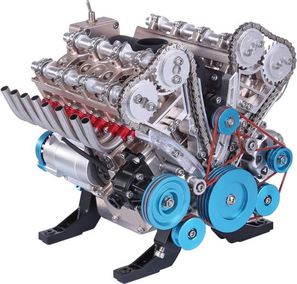 Zylinder-Automotormodell, Harz-V8-Motormodell, handgefertigtes 4-Zylinder-Automotormodell, Desktop-Motorblock-Ornament, Geschenk für Autoliebhaber