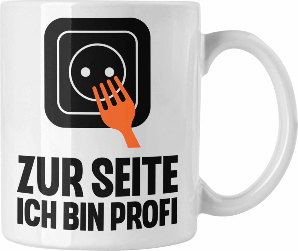 Trendation - Elektriker Tasse Spruch Männer Geschenk Lustig Gadget Geschenke Kaffeebecher Geschenkidee (Weiß)