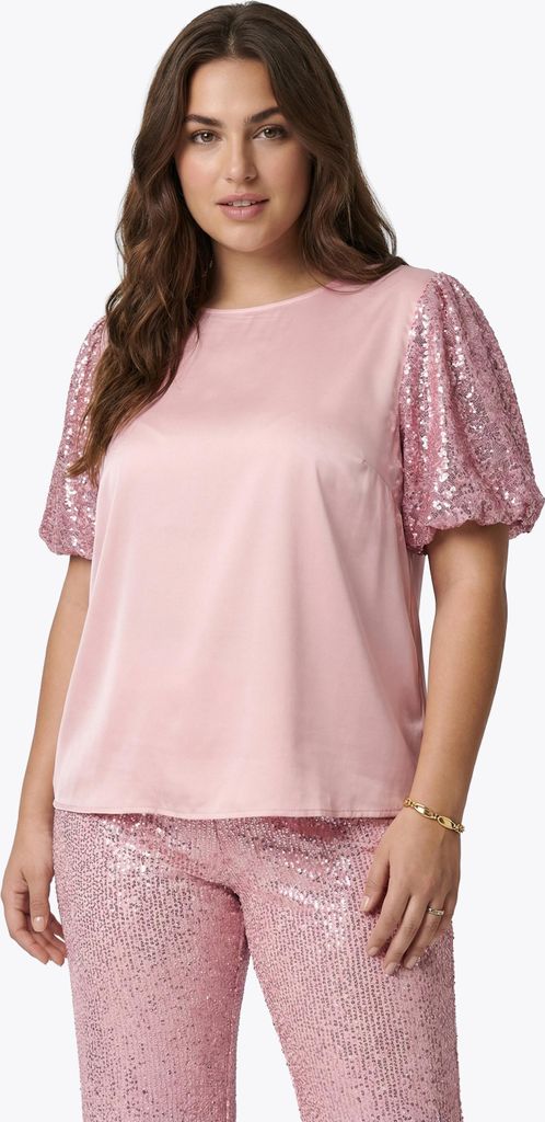 joella damen bluse plus size - rosa, XL