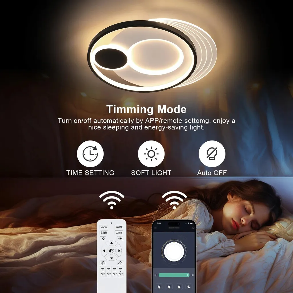 Plafonnier LED avec télécommande - Intensité et couleur réglable 31W