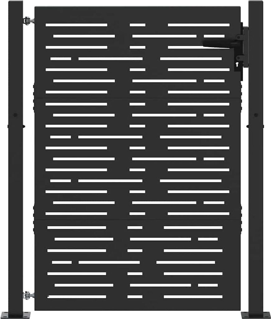 vidaXL Gartentor Schwarz 110 x 130 cm Pulverbeschichteter Produktbild 