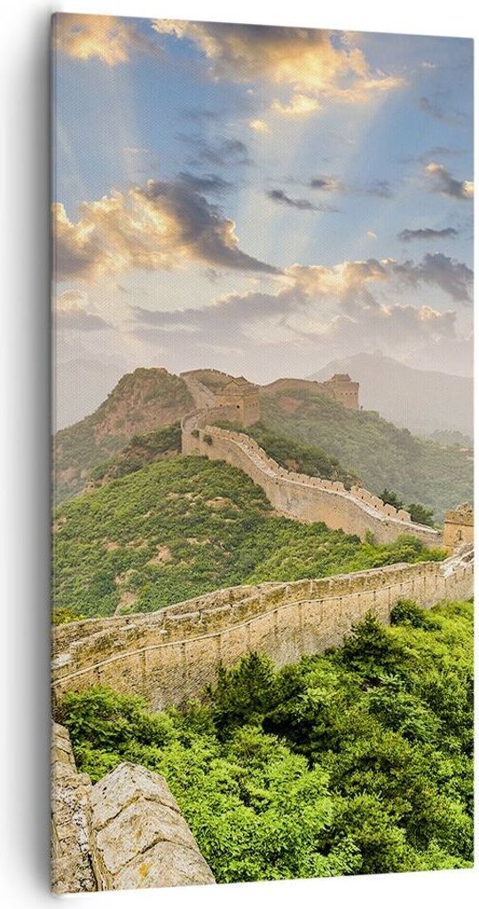 Bild auf Leinwand - Leinwandbild - Wand Berg asiatisch china - 65x120cm - Wand Bild - Wanddeko - Leinwanddruck - Bilder - Kunstdruck - Wanddekorati...